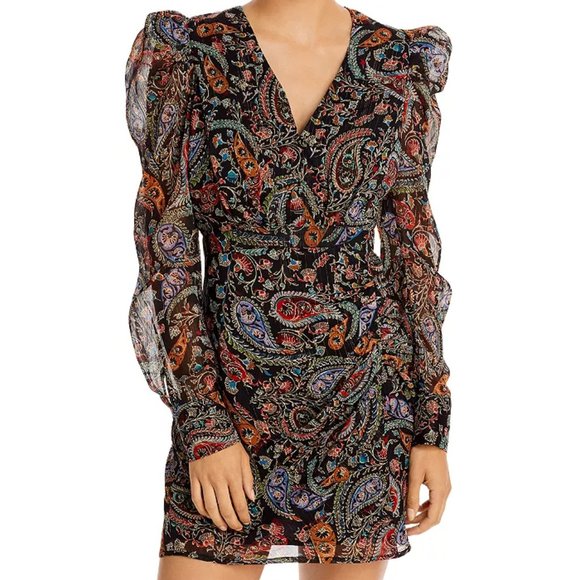 Aqua Dresses & Skirts - Gorgeous Modern Cute Trendy Paisley Puff Shoulder Structured Mini Dress Sz Small